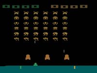 une photo d'Ã©cran de Space Invaders sur Atari 2600